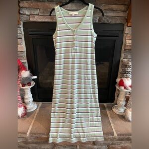 Loft Size Small Sleeveless Stripe Maxi Dress